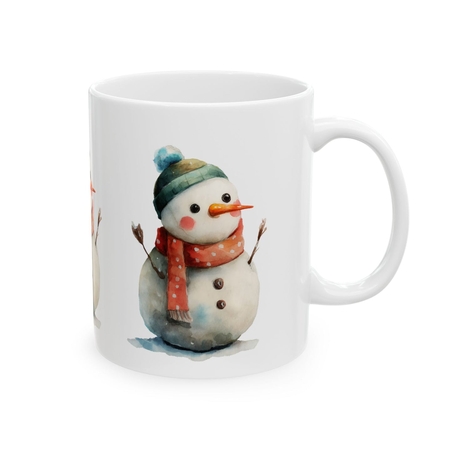 Whimsical Snowman Ceramic Mug, Holiday Gift, Winter Decor, Hot Cocoa Mug, Christmas Present, Cozy Kitchen Accessory