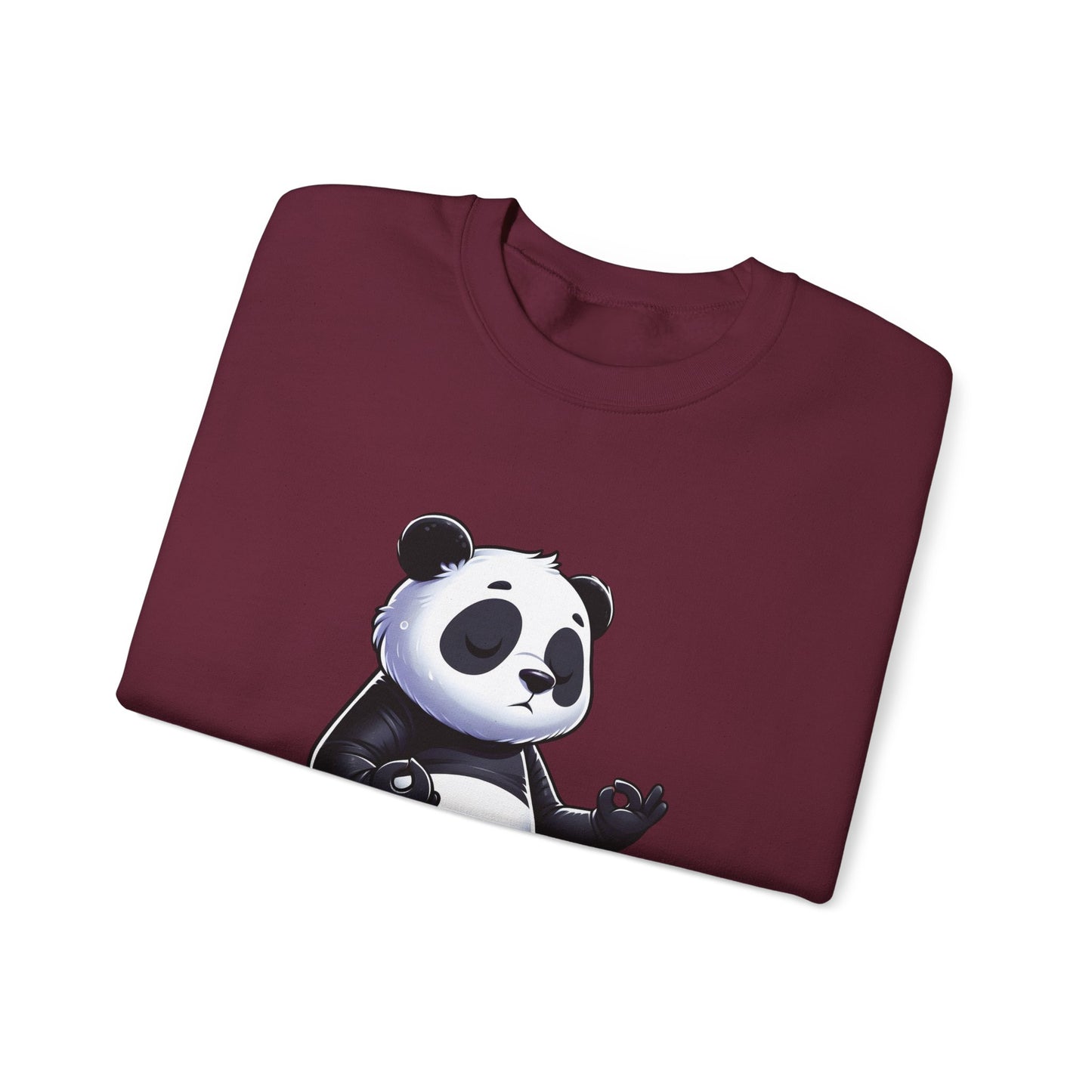 Crewneck Sweatshirt — Meditating Panda Graphic Cozy Pullover
