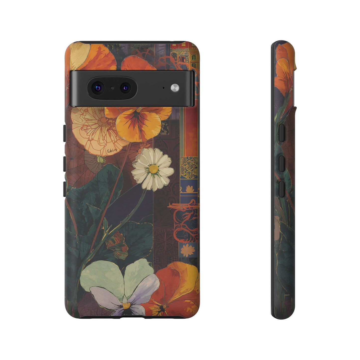 Floral Pansy Tough Phone Case — Vintage Botanical Protection