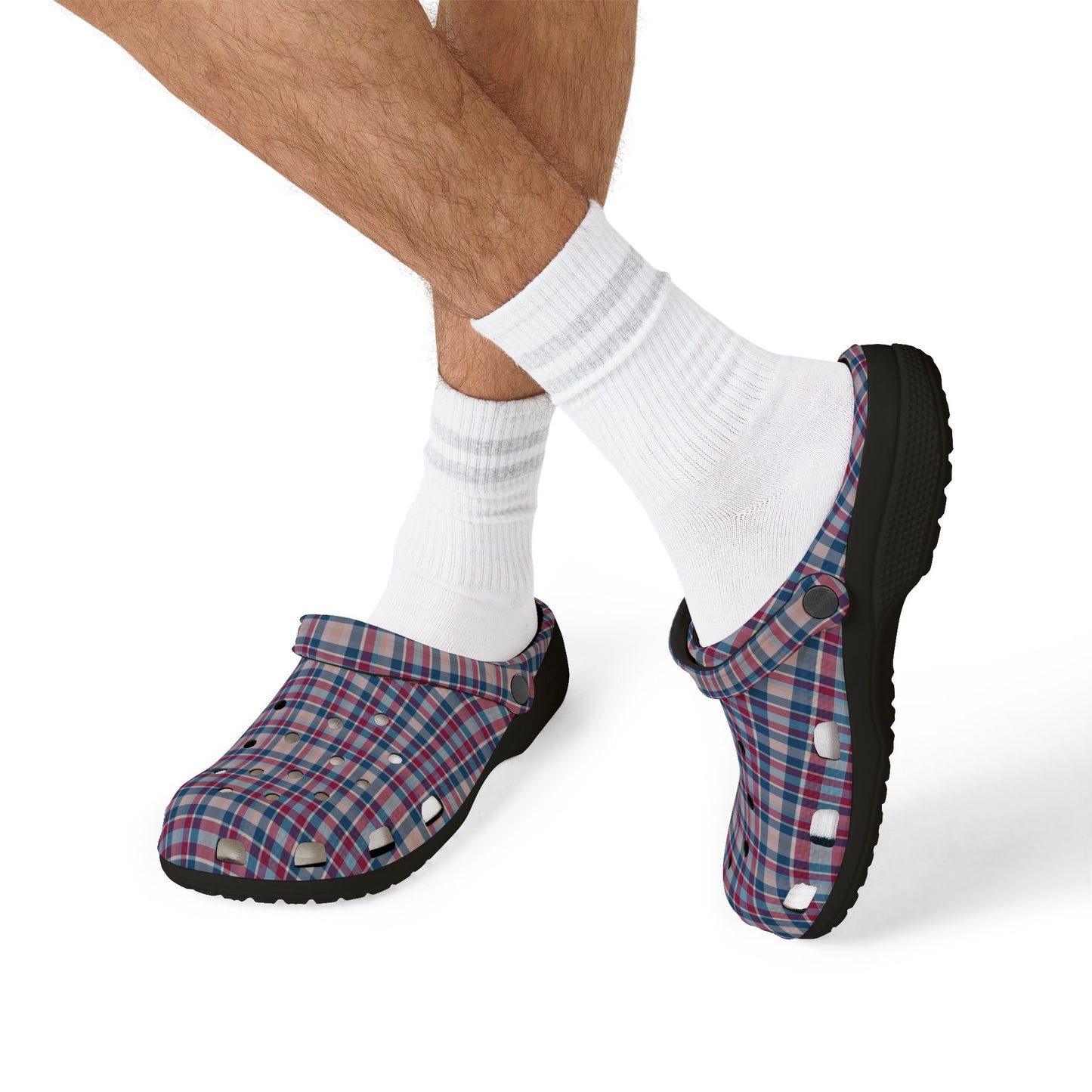 Plaid EVA Foam Clogs — Lightweight Comfortable Garden & Casual Shoes
