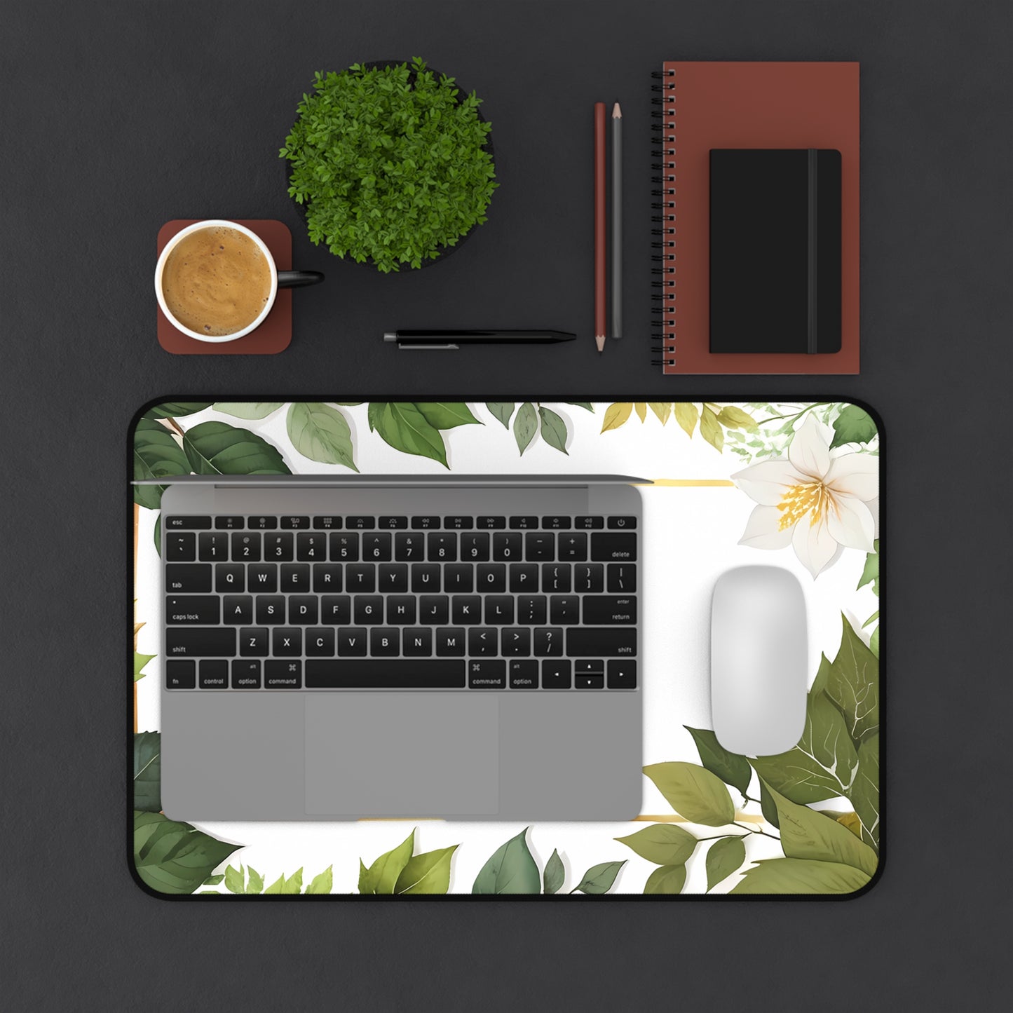 Elegant Botanical Desk Mat, Office Decor, Floral Desk Pad, Eco-Friendly Workspace, Gift for Her, Home Office Accessories