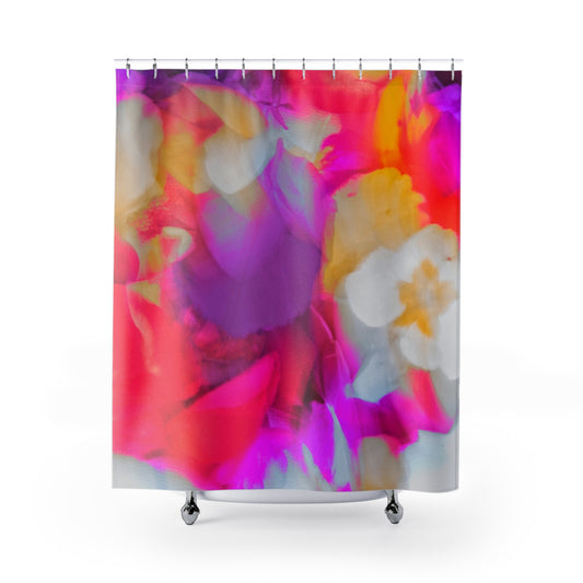 Vibrant Floral Shower Curtain for a Colorful Bathroom Decor, Bohemian Style, Flower Design, Gift for Homewarming, Bathroom Accessories