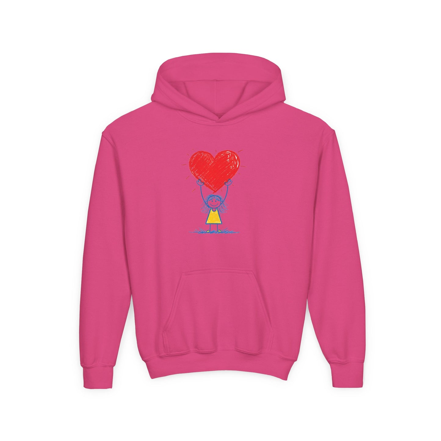 Kids Heart Balloon Hoodie — Cute Girl Holding Red Heart Design
