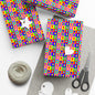 Colorful Heart Grid Gift Wrap Paper — Bright Geometric Valentine & Birthday Wrapping