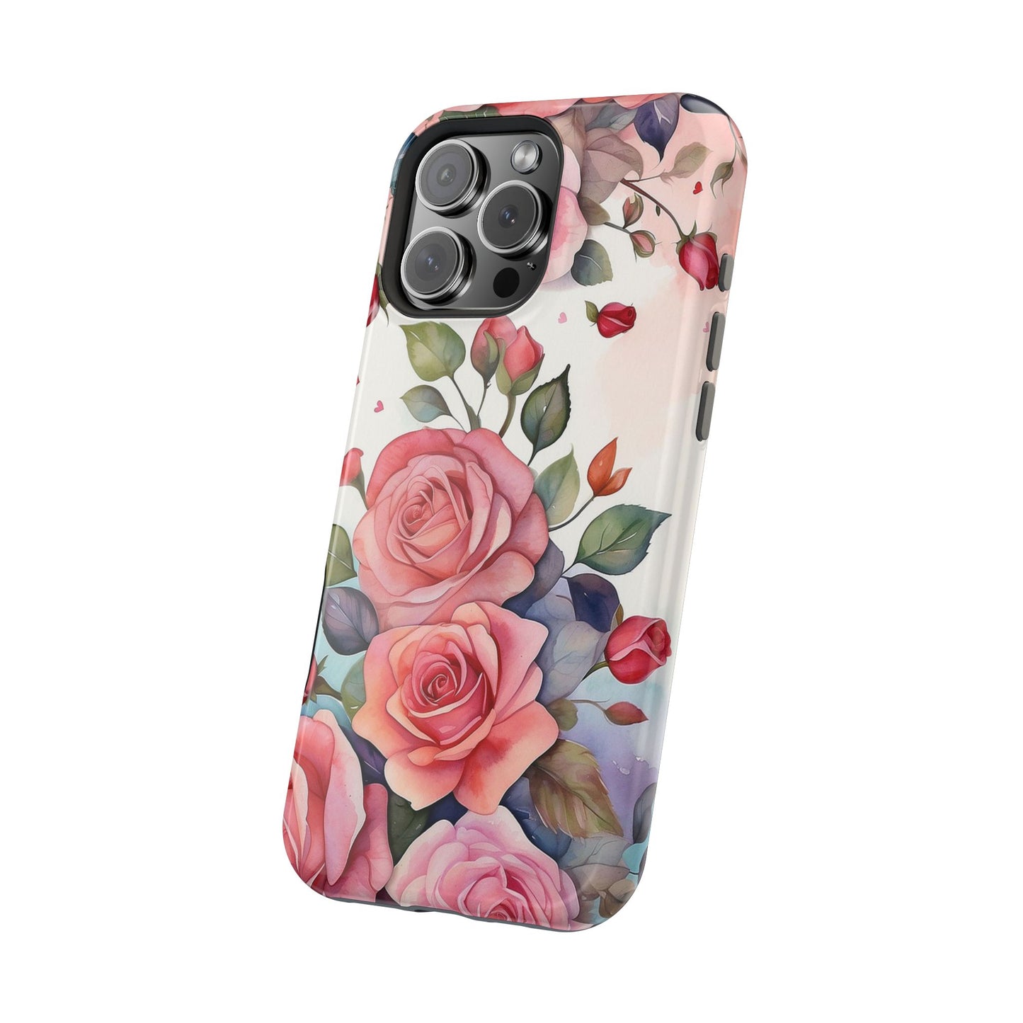 Floral Rose Magnetic Phone Case — Impact-Resistant Protective Cover