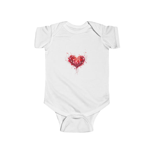 Infant Bodysuit — Watercolor Heart Baby Onesie (Valentine’s Day Newborn Gift)