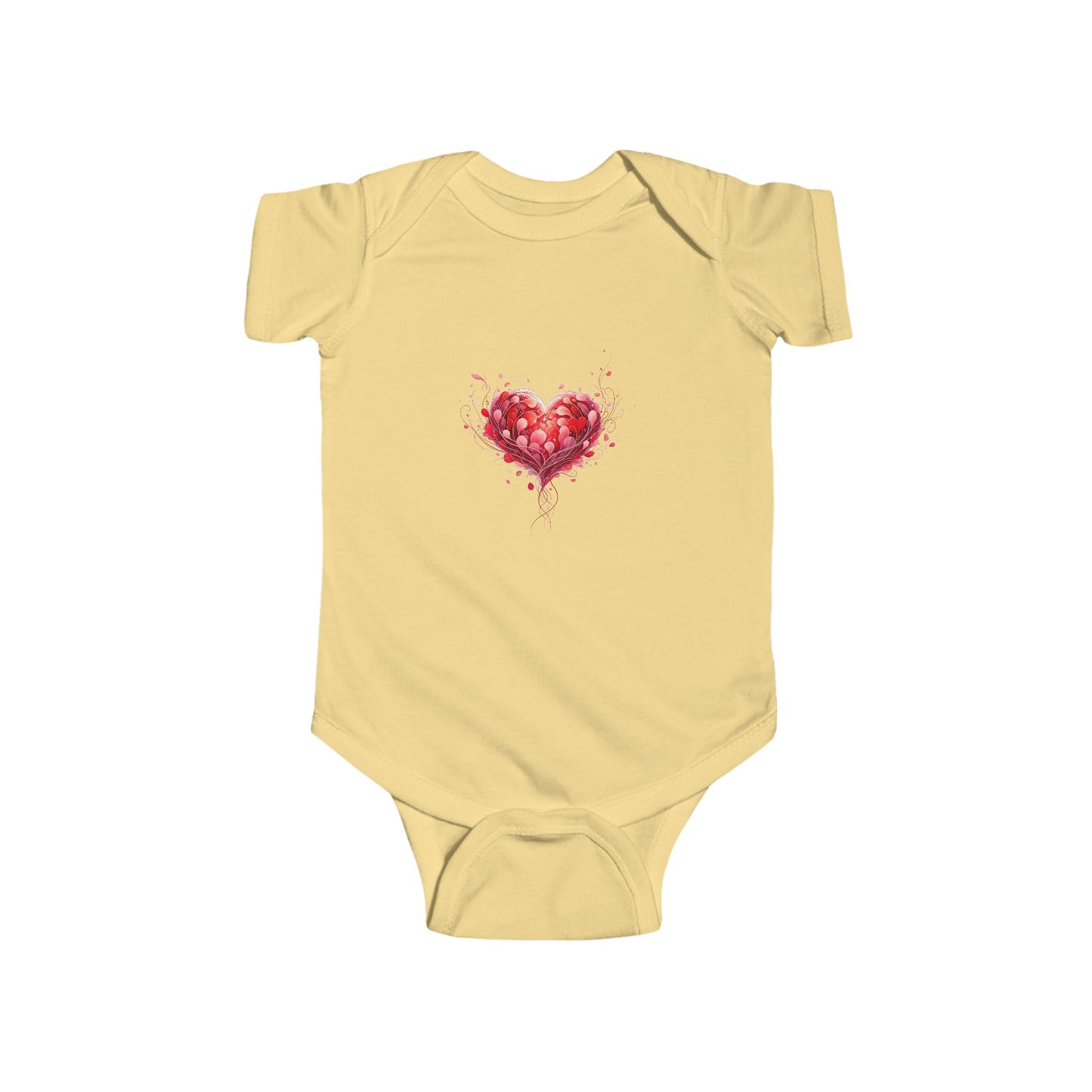Infant Bodysuit — Watercolor Heart Baby Onesie (Valentine’s Day Newborn Gift)