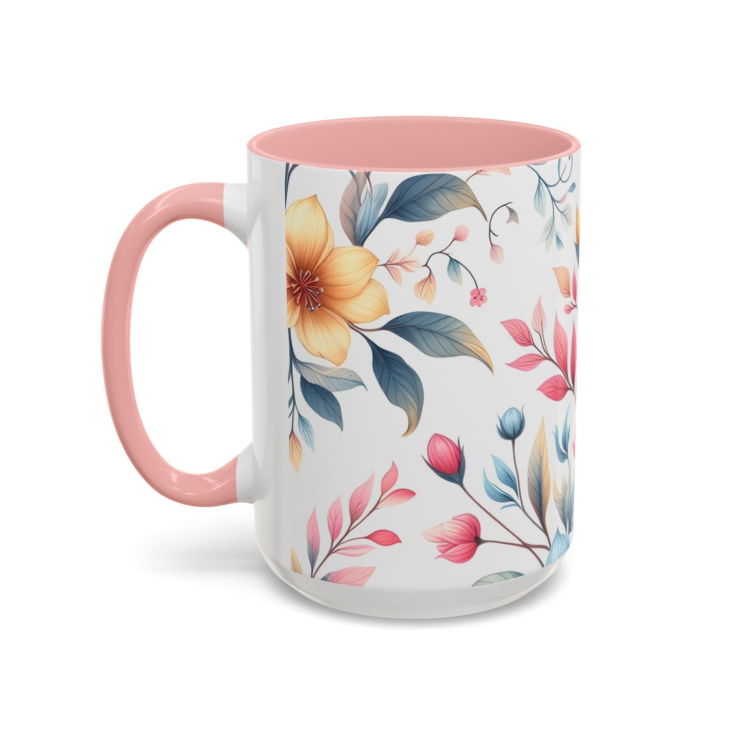 Floral Accent Coffee Mug - Perfect Gift for Tea Lovers, Home Decor, Kitchen Accessories, Mother's Day, Coffee Enthusiasts