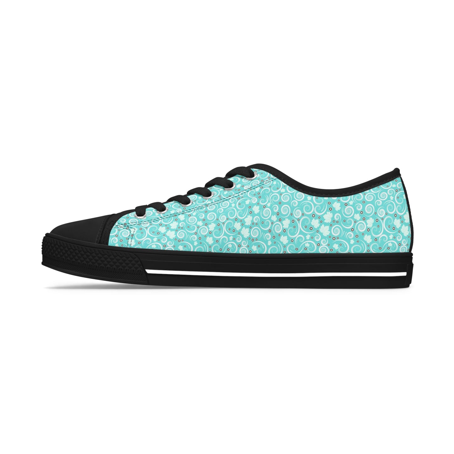 Aqua Bubble Pattern Women's Low Top Sneakers