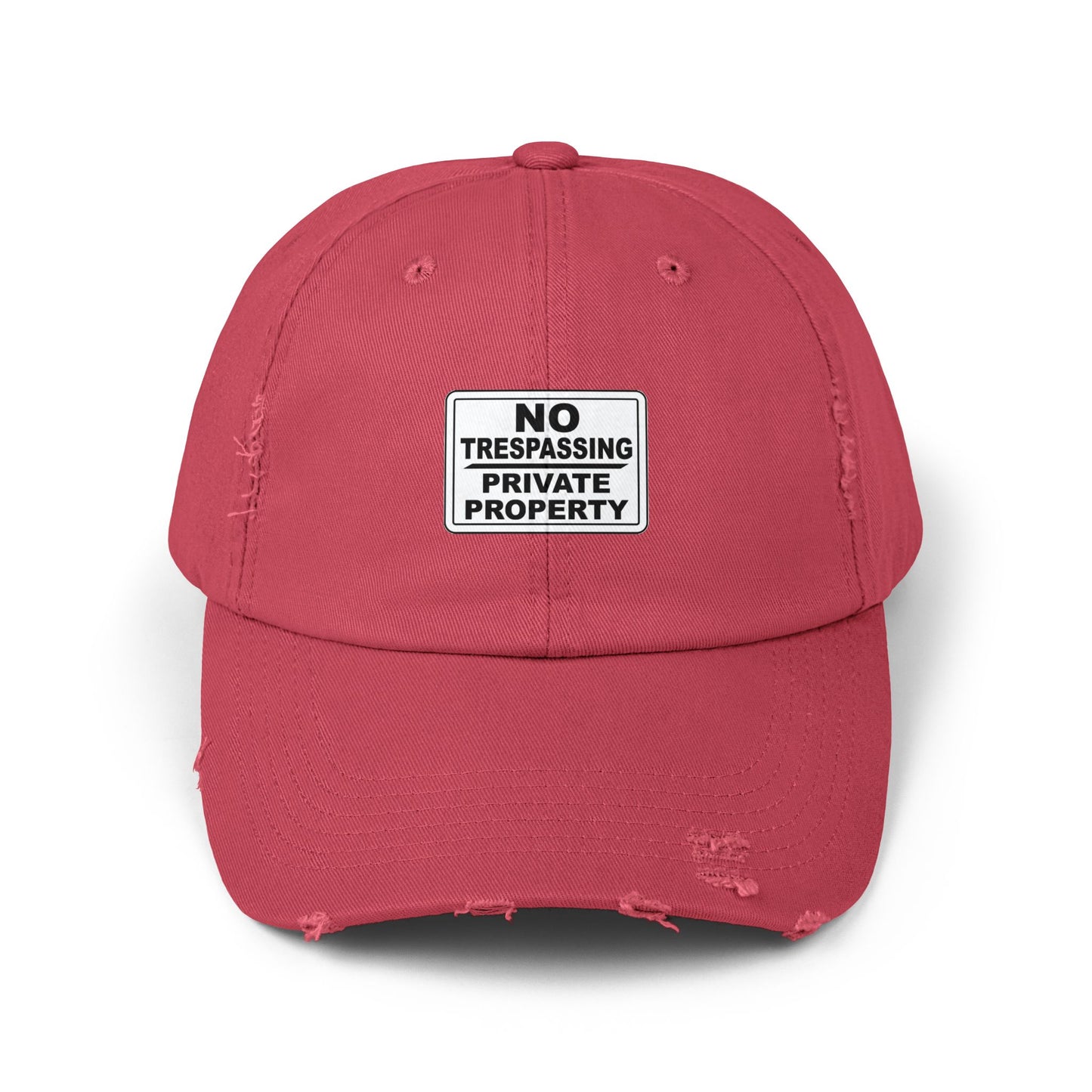 Unisex Distressed Cap - No Trespassing