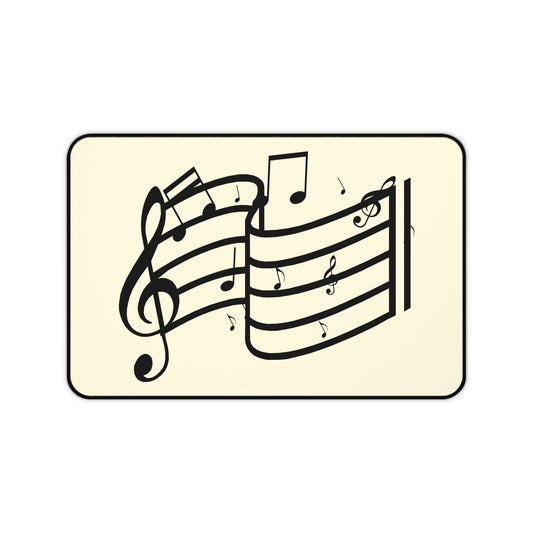 Music Notes Desk Mat – Musical Staff & Treble Clef Mouse Pad