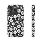 Floral Noir Tough Phone Case — Black & White Flower Protective Cover
