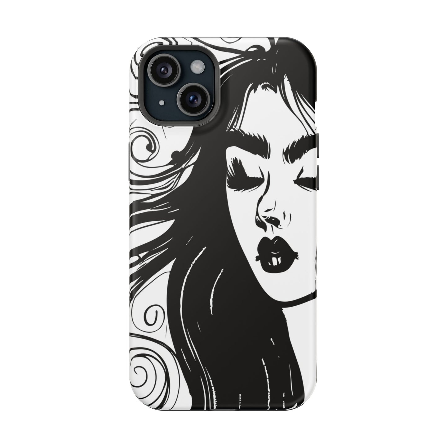 Artistic Black & White Portrait Phone Case — Magnetic Impact-Resistant