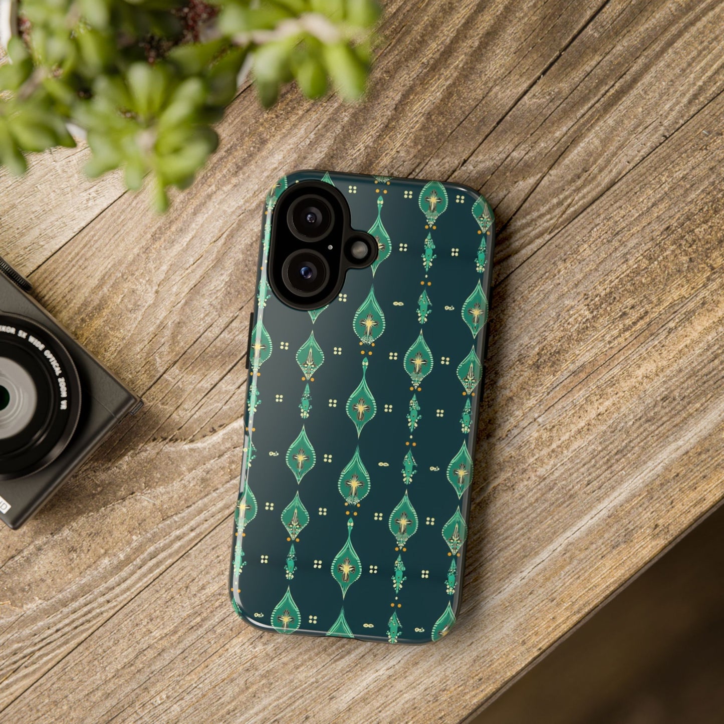 Emerald Boho Teardrop Phone Case