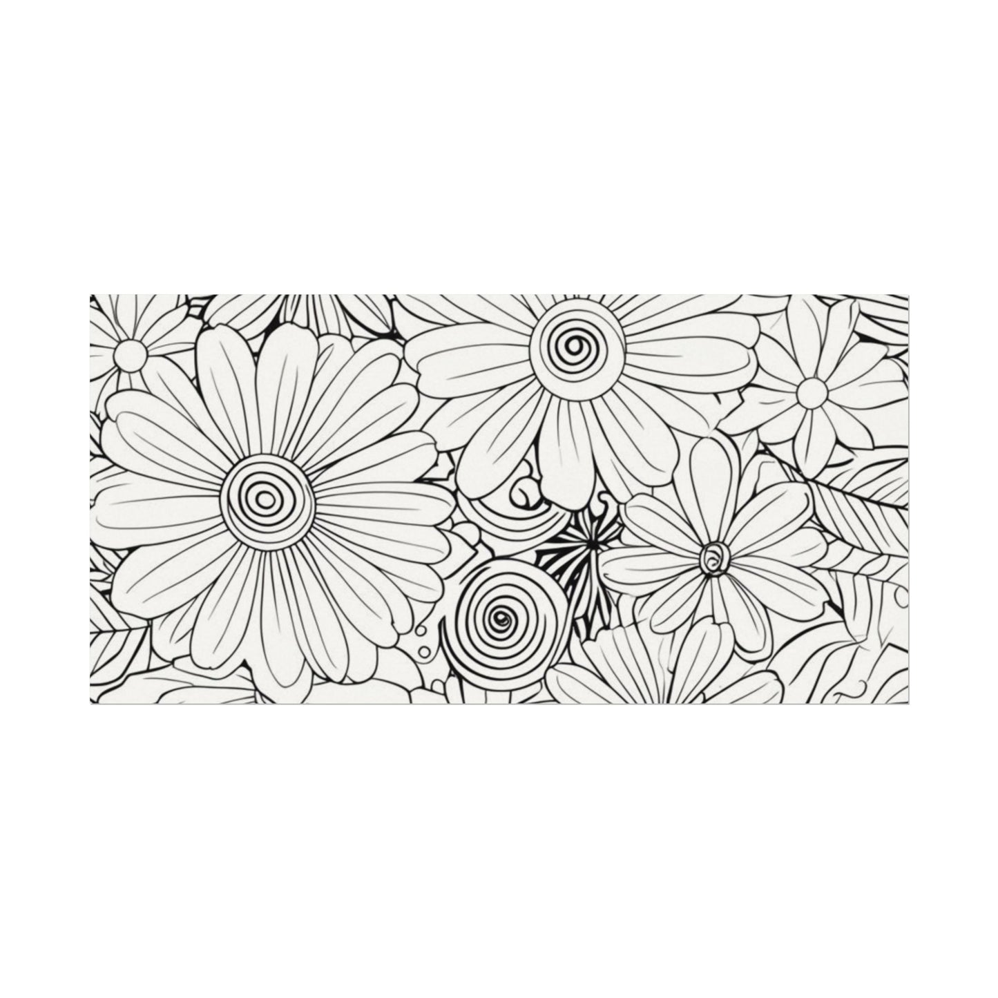 COLOR IT YOURSELF Floral Line Art Poster — Textured Matte Print