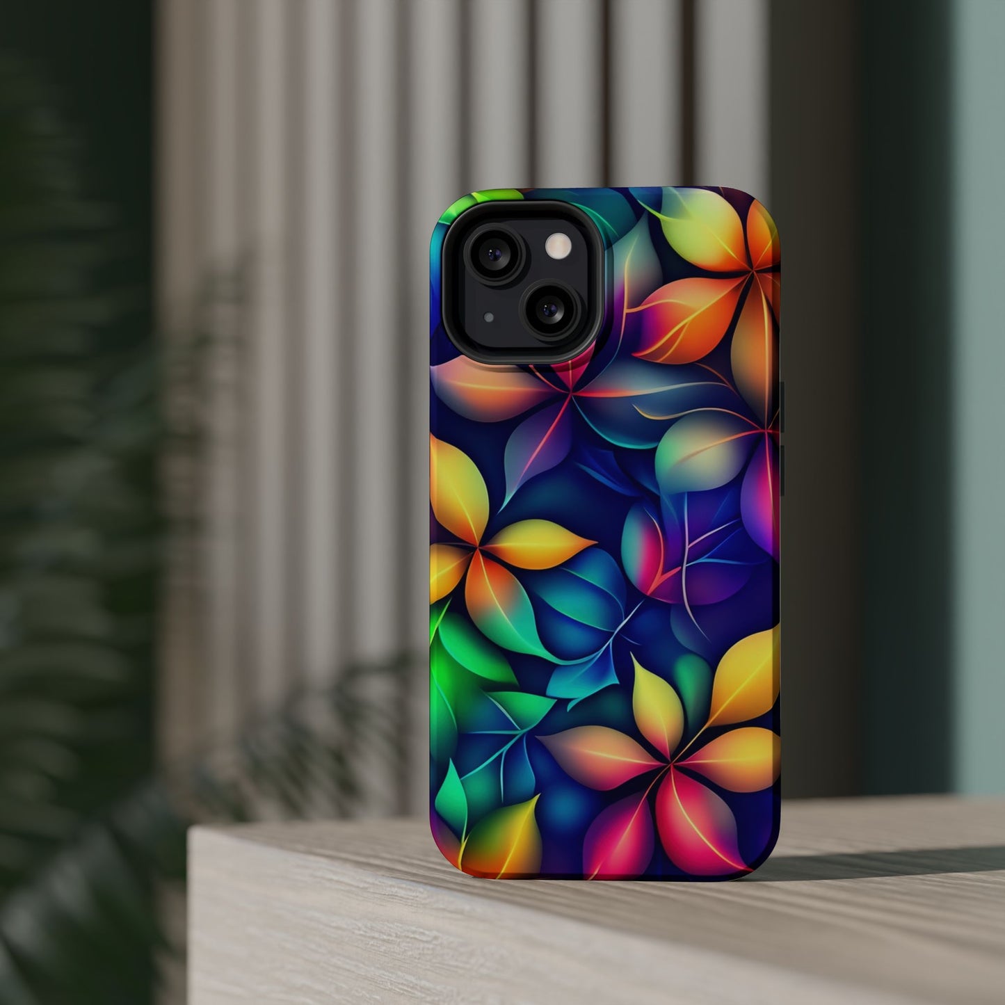 Floral Prism Magnetic Impact-Resistant Phone Case — Colorful Gradient Petal Design