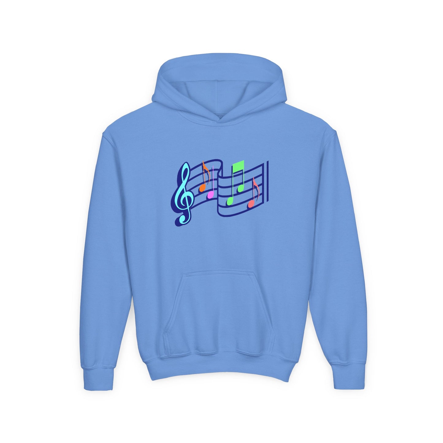 Kids Music Notes Hoodie — Colorful Treble Clef & Sheet Music Sweatshirt