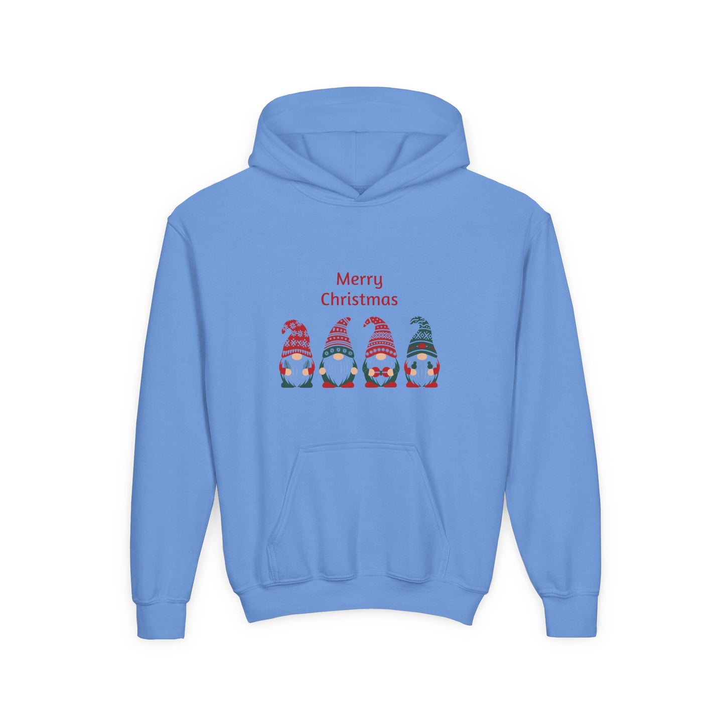 Youth Christmas Gnome Hoodie - "Merry Christmas" Holiday Kids Sweatshirt