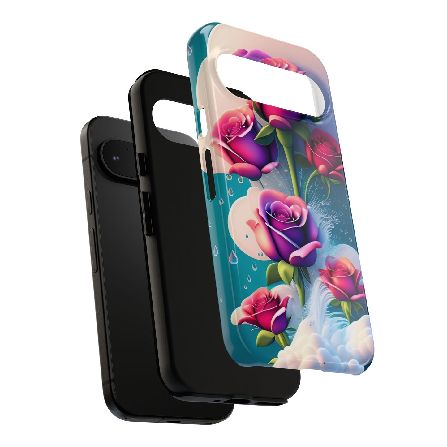 Floral Dream Tough Phone Case — Rose Bouquet Clouds Design