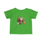 Infant Tee — Cute Santa with Reindeer Christmas Holiday Shirt for Babies