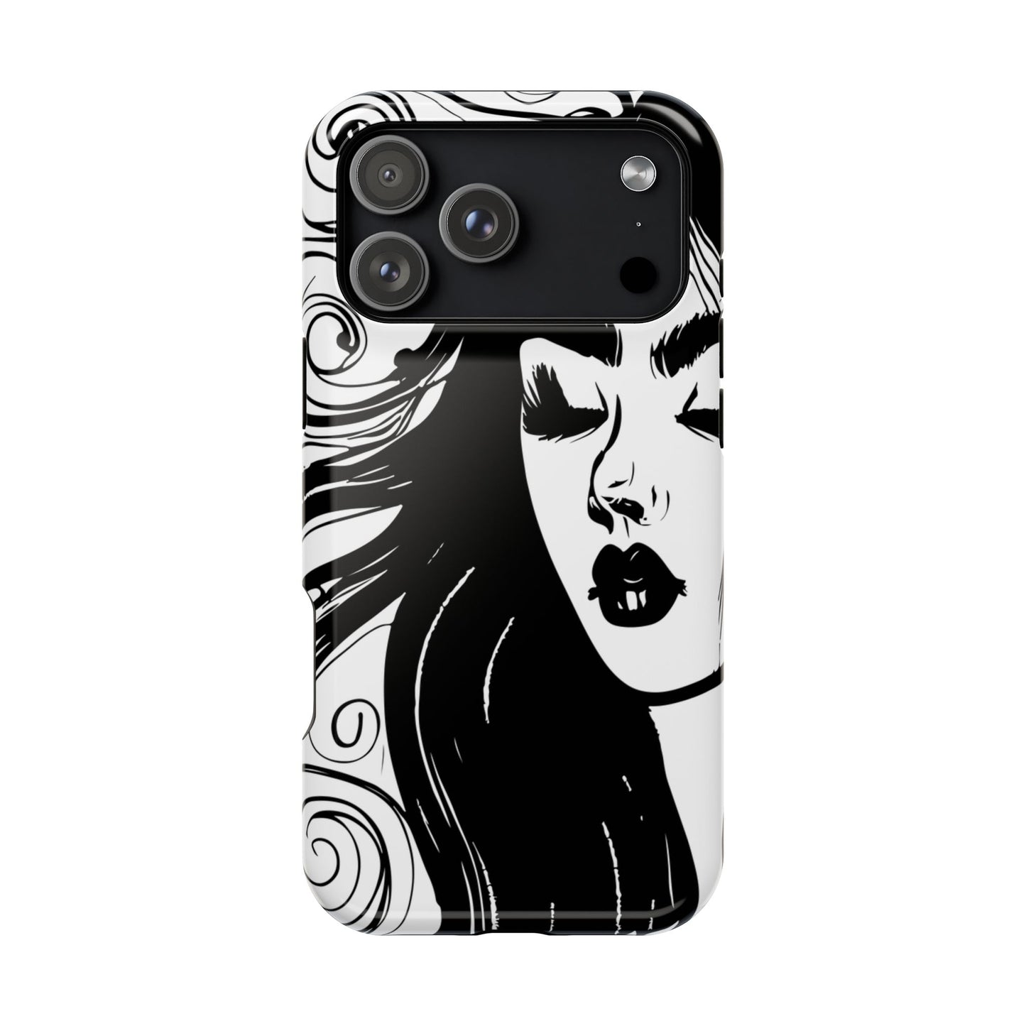 Artistic Black & White Portrait Phone Case — Magnetic Impact-Resistant