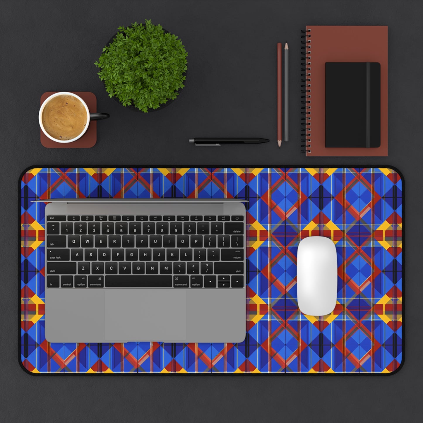Colorful Geometric Desk Mat - Stylish Work & Gaming Surface