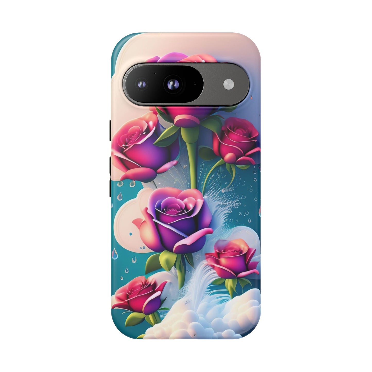 Floral Dream Tough Phone Case — Rose Bouquet Clouds Design