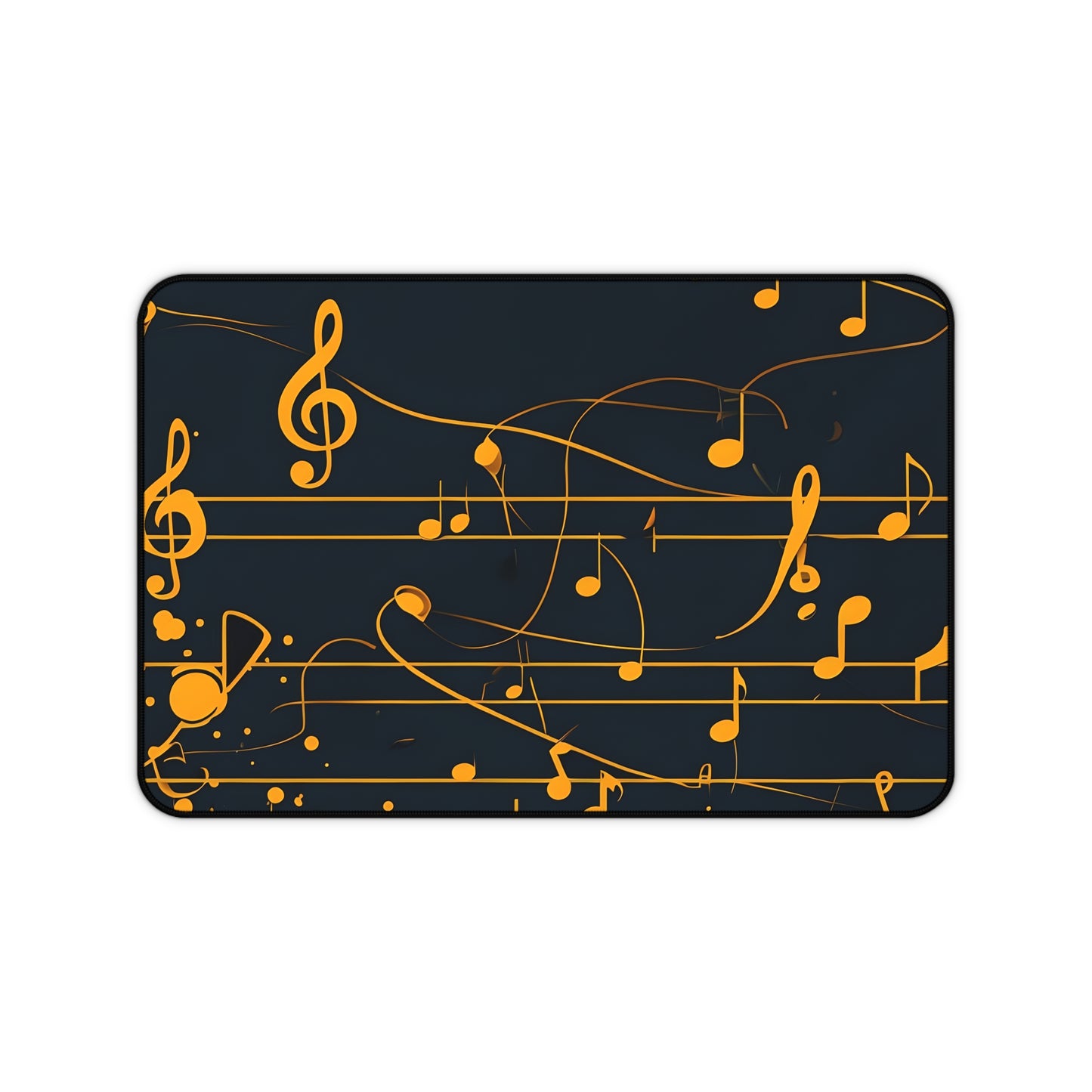 Music Notes Desk Mat – Golden Sheet Music Mouse Pad