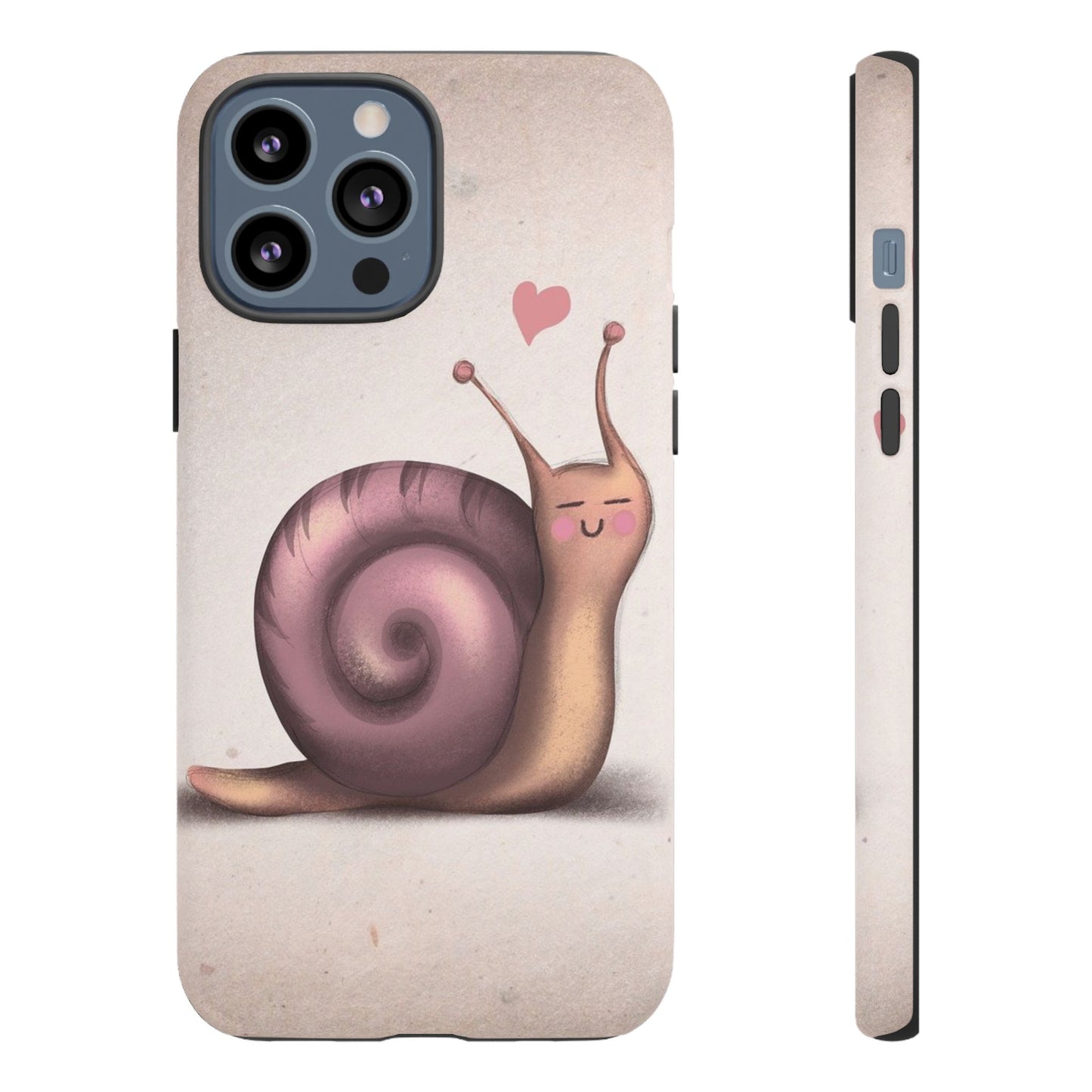 Cute Snail Phone Case — Pink Heart Cartoon Protective iPhone Cover