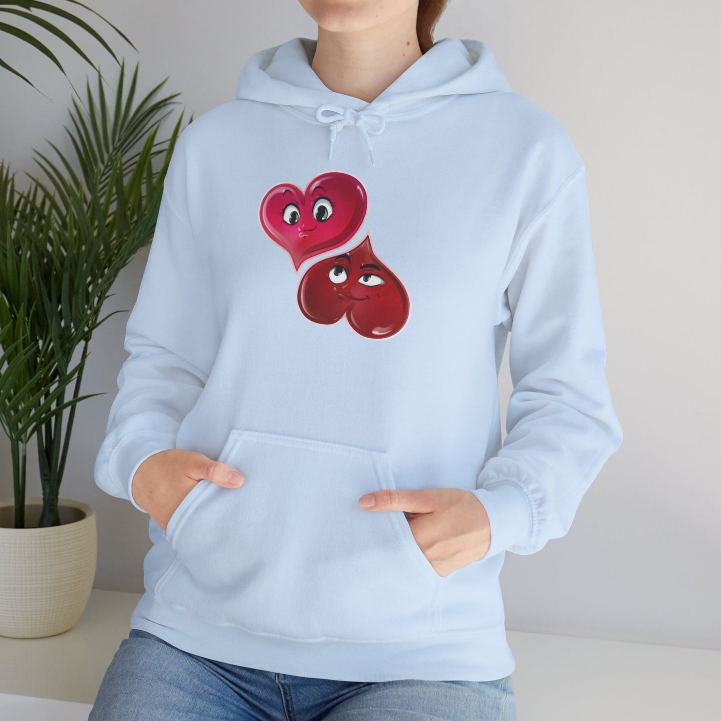 Heart Buds Hoodie — Cute Pair of Cheeky Heart Characters, Valentine’s Day Gift