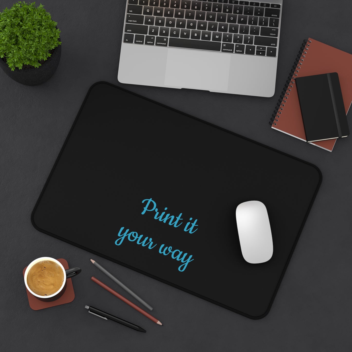 Customizable Desk Mat – "Print it your way" Black Mouse Pad Office Desk Protector