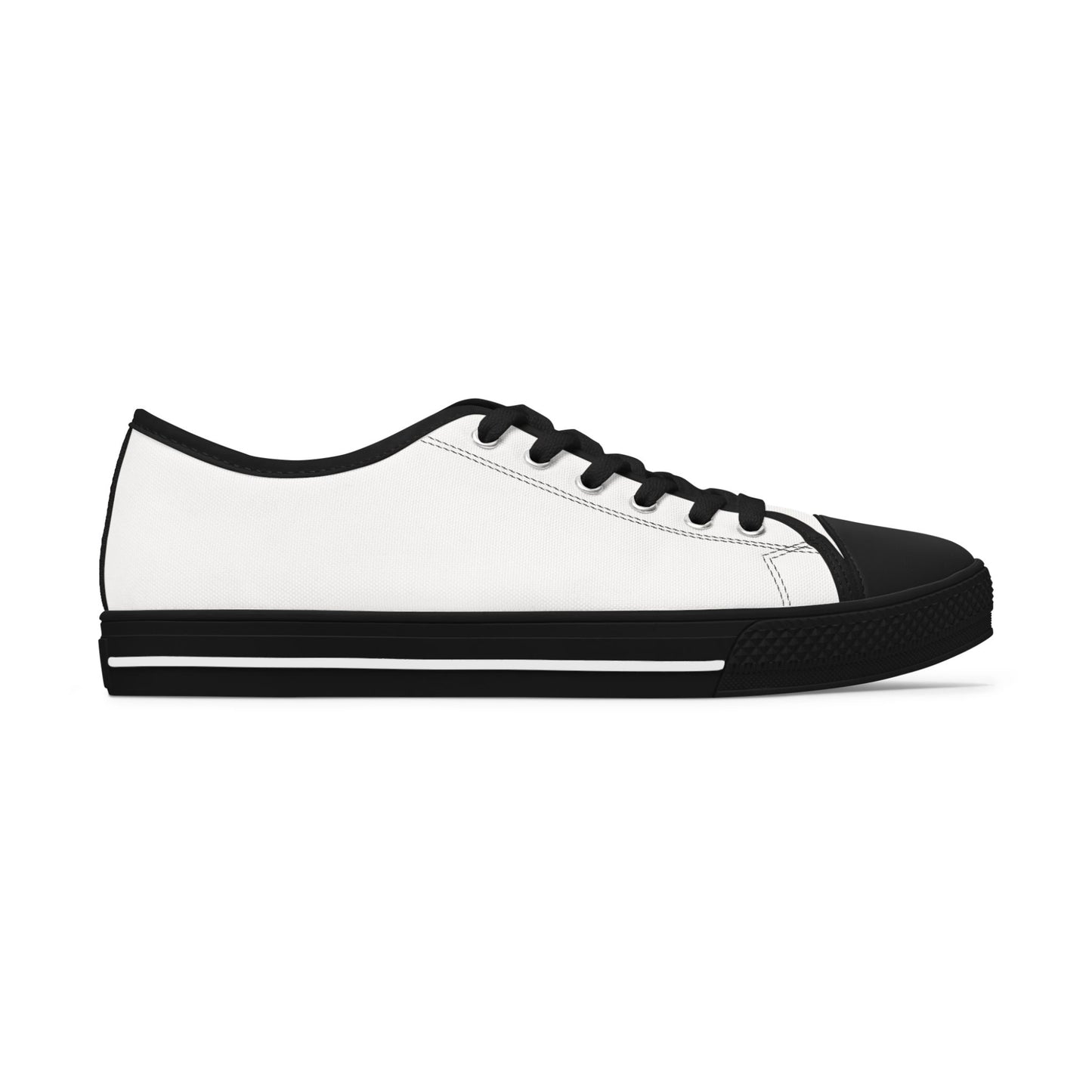 White Low Top Sneakers — Classic Women's Canvas Casual Shoes