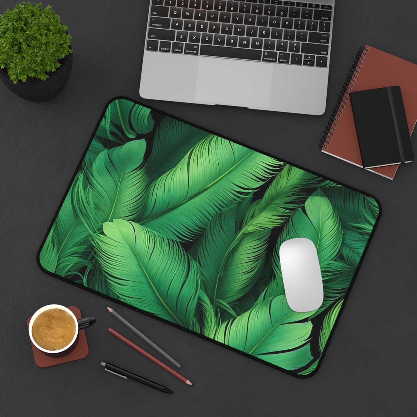 Tropical Leaf Desk Mat - Office Decor, Gaming Mouse Pad, Home Office Accessories, Nature Inspired Gift, Greenery Desk Decor