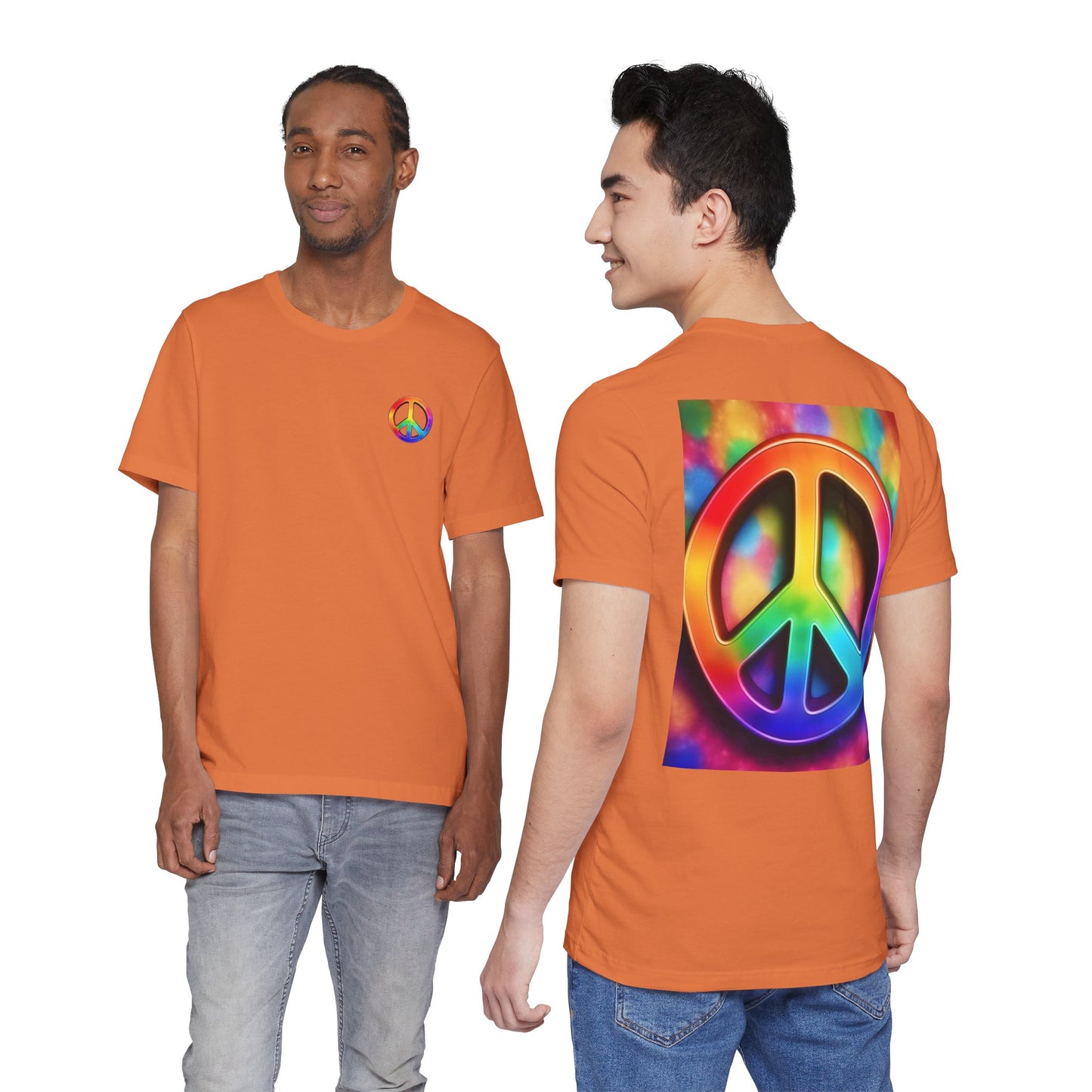 Peace Sign Tie-Dye Tee — Rainbow Hippie Peace Symbol T-Shirt