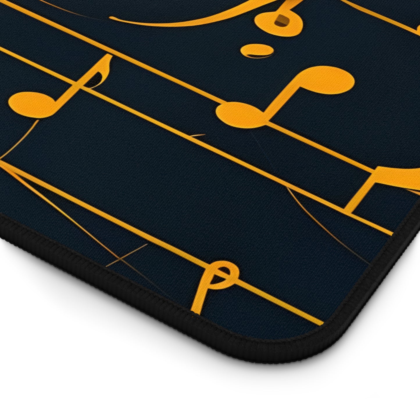 Music Notes Desk Mat – Golden Sheet Music Mouse Pad