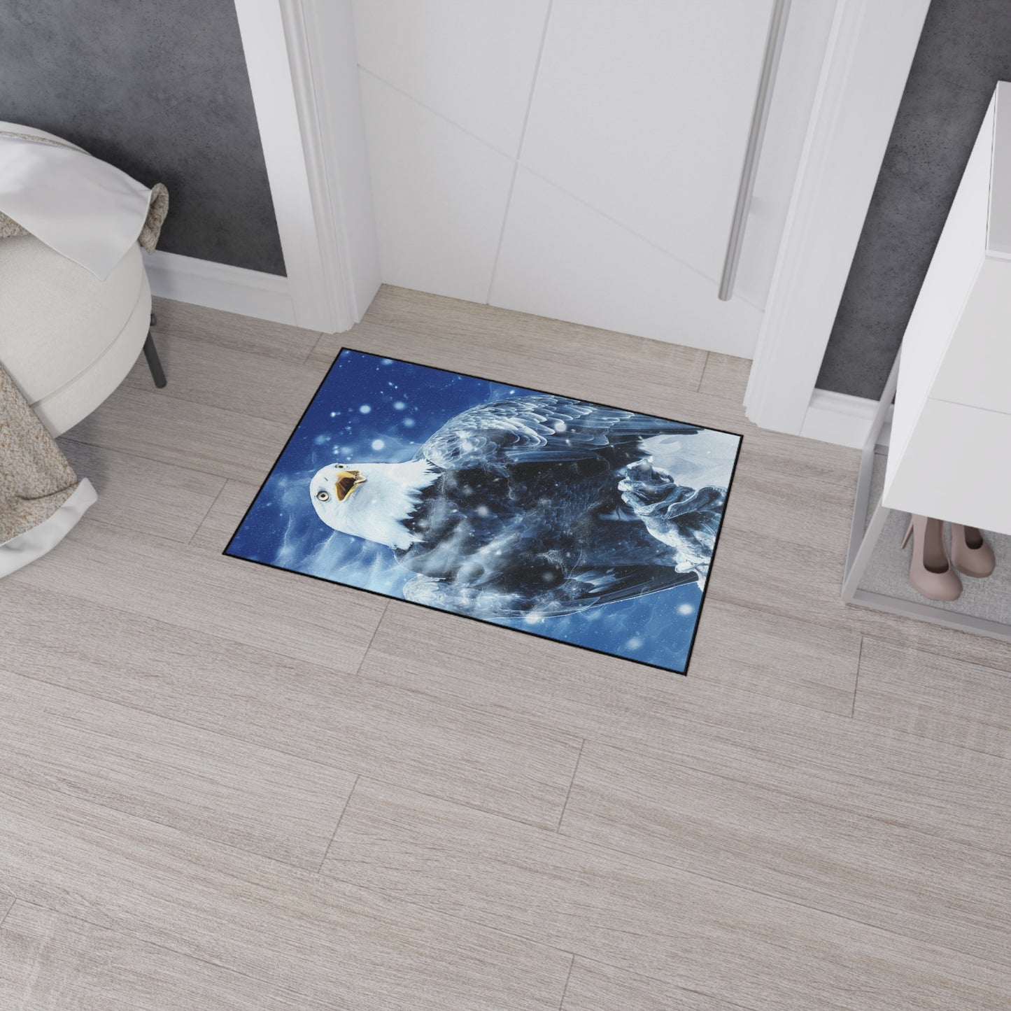 Eagle in Snow Heavy Duty Floor Mat – Durable Outdoor/Entryway Welcome Rug