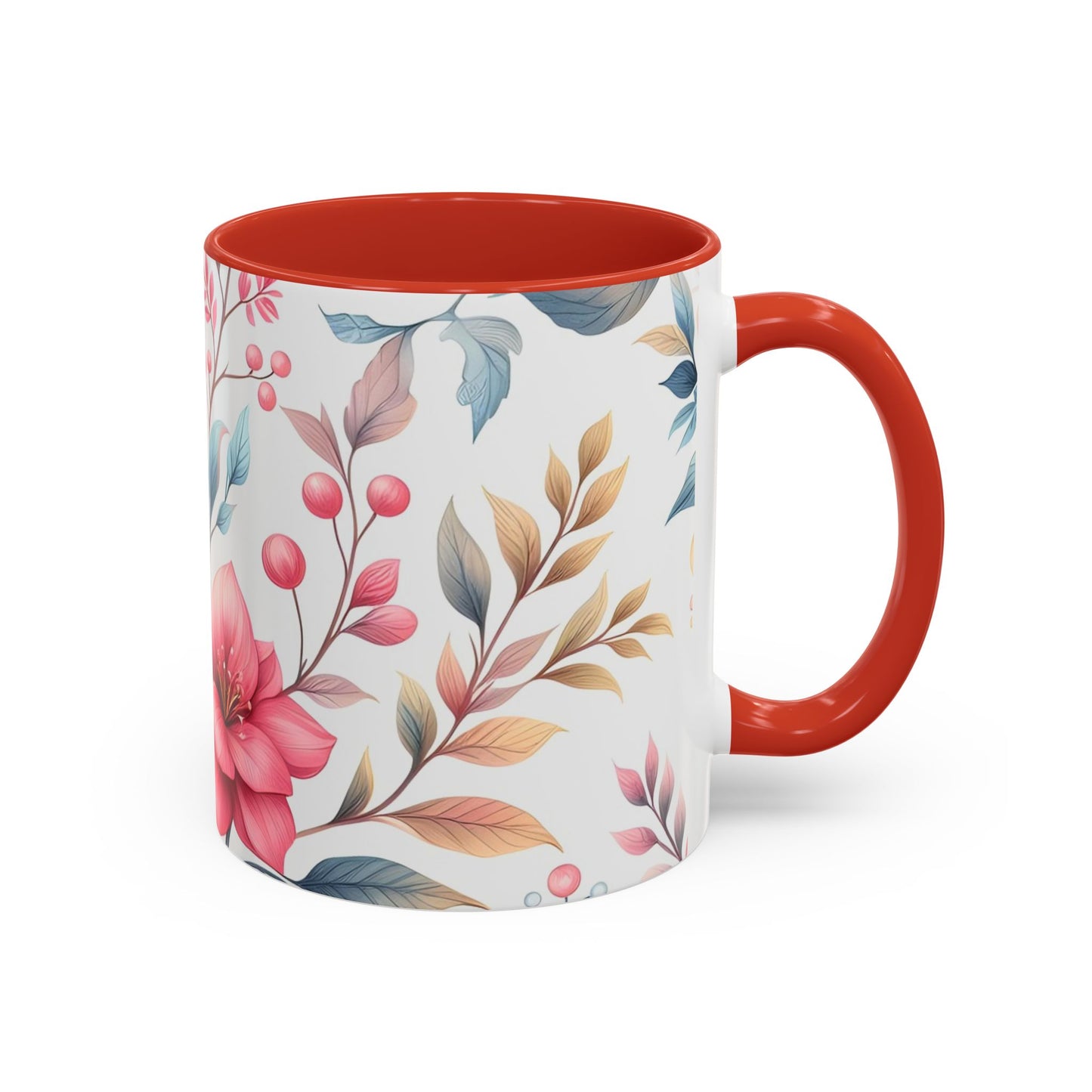 Floral Accent Coffee Mug - Perfect Gift for Tea Lovers, Home Decor, Kitchen Accessories, Mother's Day, Coffee Enthusiasts