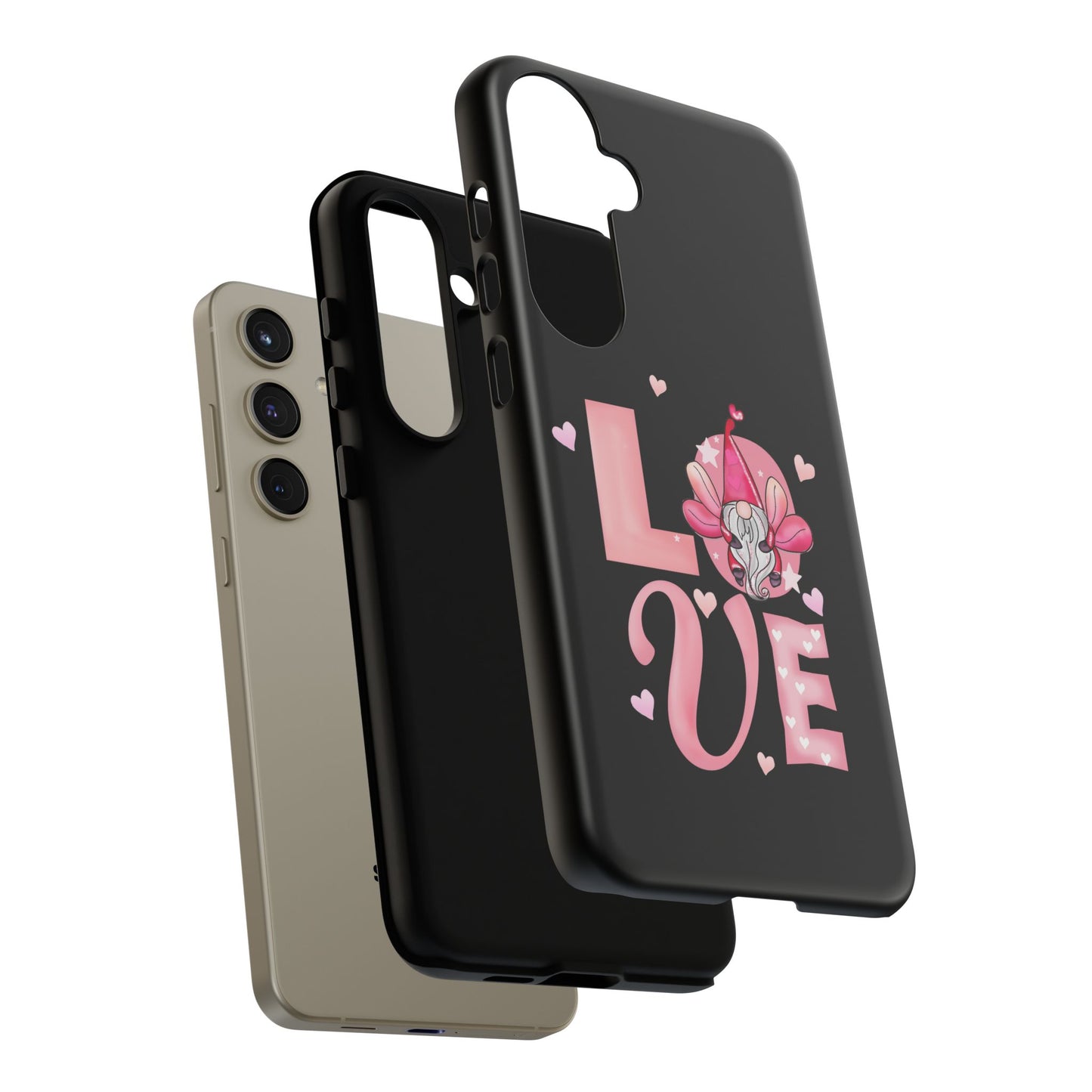 Love Gnome Phone Case — Cute Pink Heart Valentines Protective Case