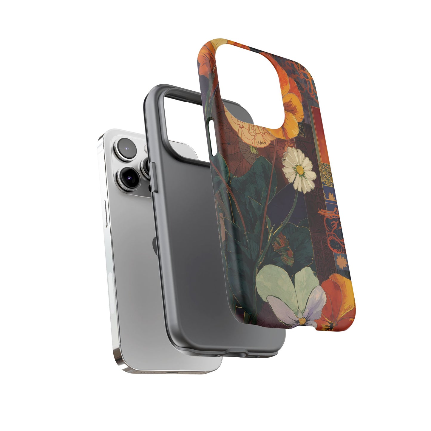 Floral Pansy Tough Phone Case — Vintage Botanical Protection