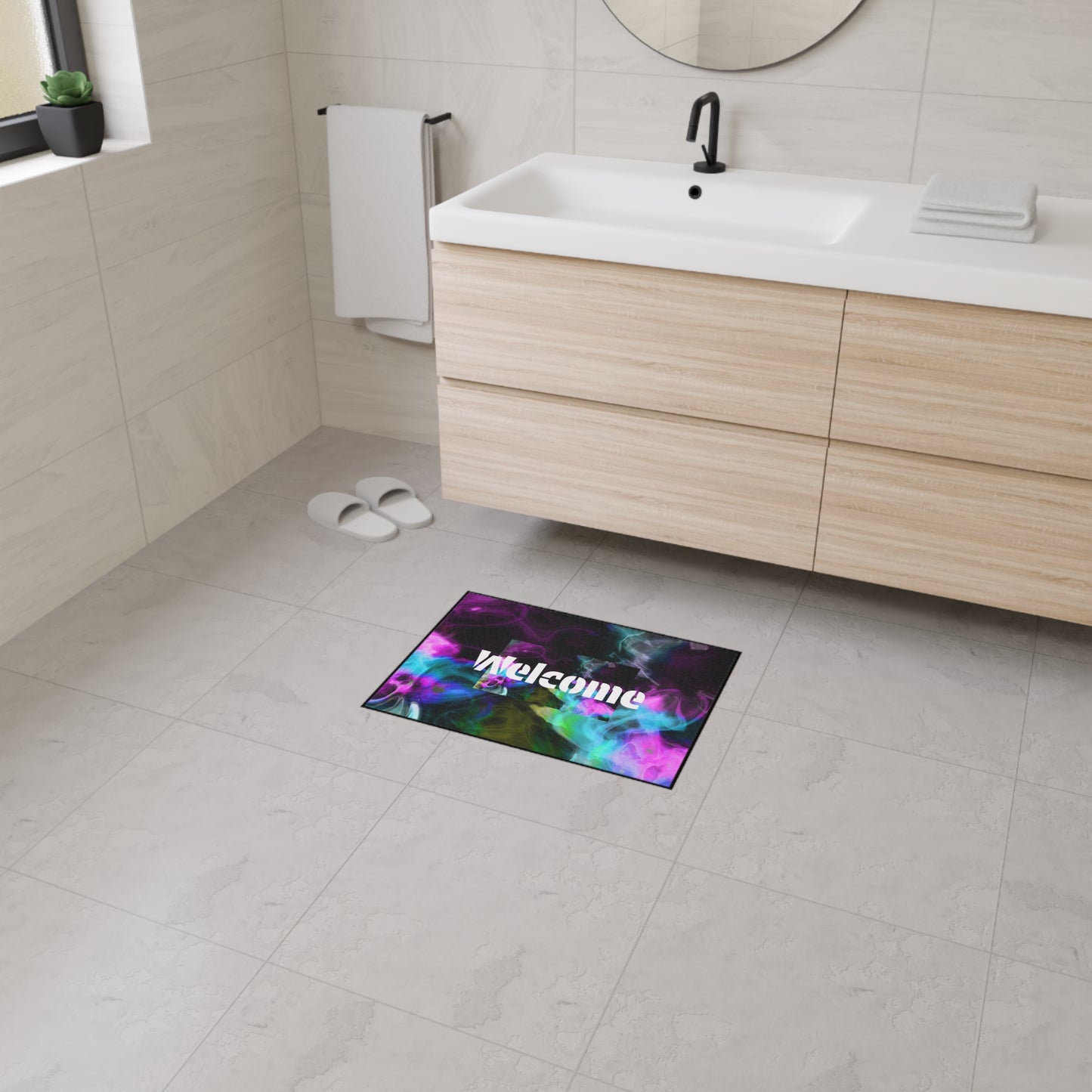 Welcome Smoke Welcome Mat — Heavy Duty Colorful Floor Mat for Entryway