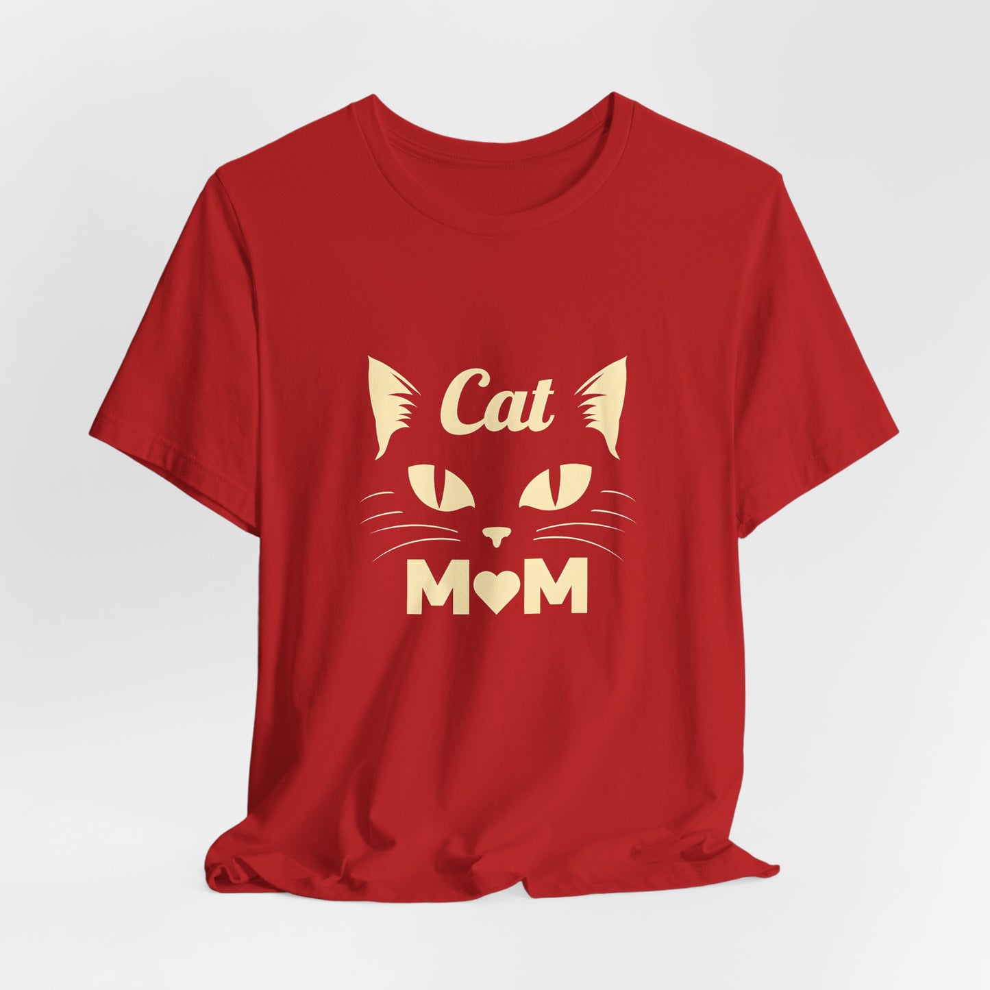 Cat Mom T-Shirt — Cute Cat Face Graphic Tee for Cat Lovers