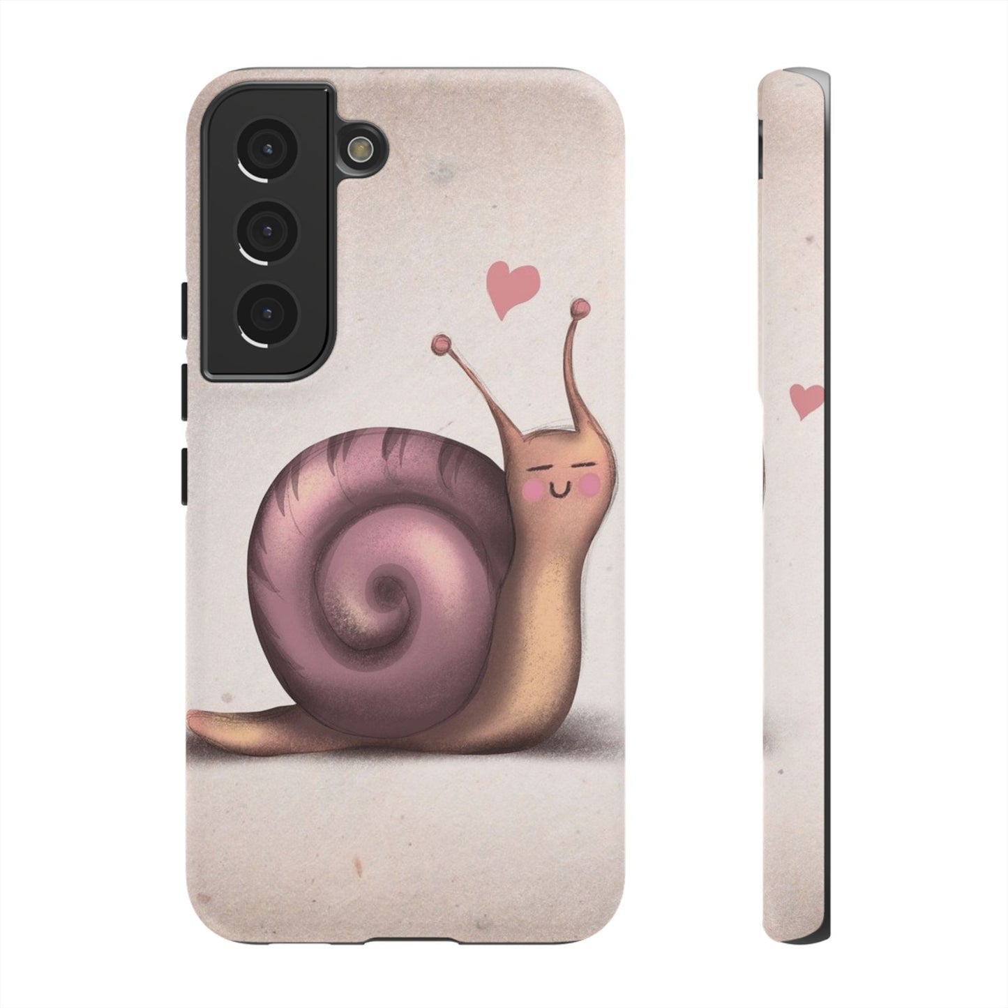 Cute Snail Phone Case — Pink Heart Cartoon Protective iPhone Cover