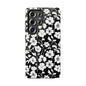 Floral Noir Tough Phone Case — Black & White Flower Protective Cover