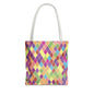 Colorful Geometric Tote Bag, Funky Shoulder Bag, Eco-Friendly Shopping Tote, Stylish Beach Bag, Art-Inspired Everyday Bag