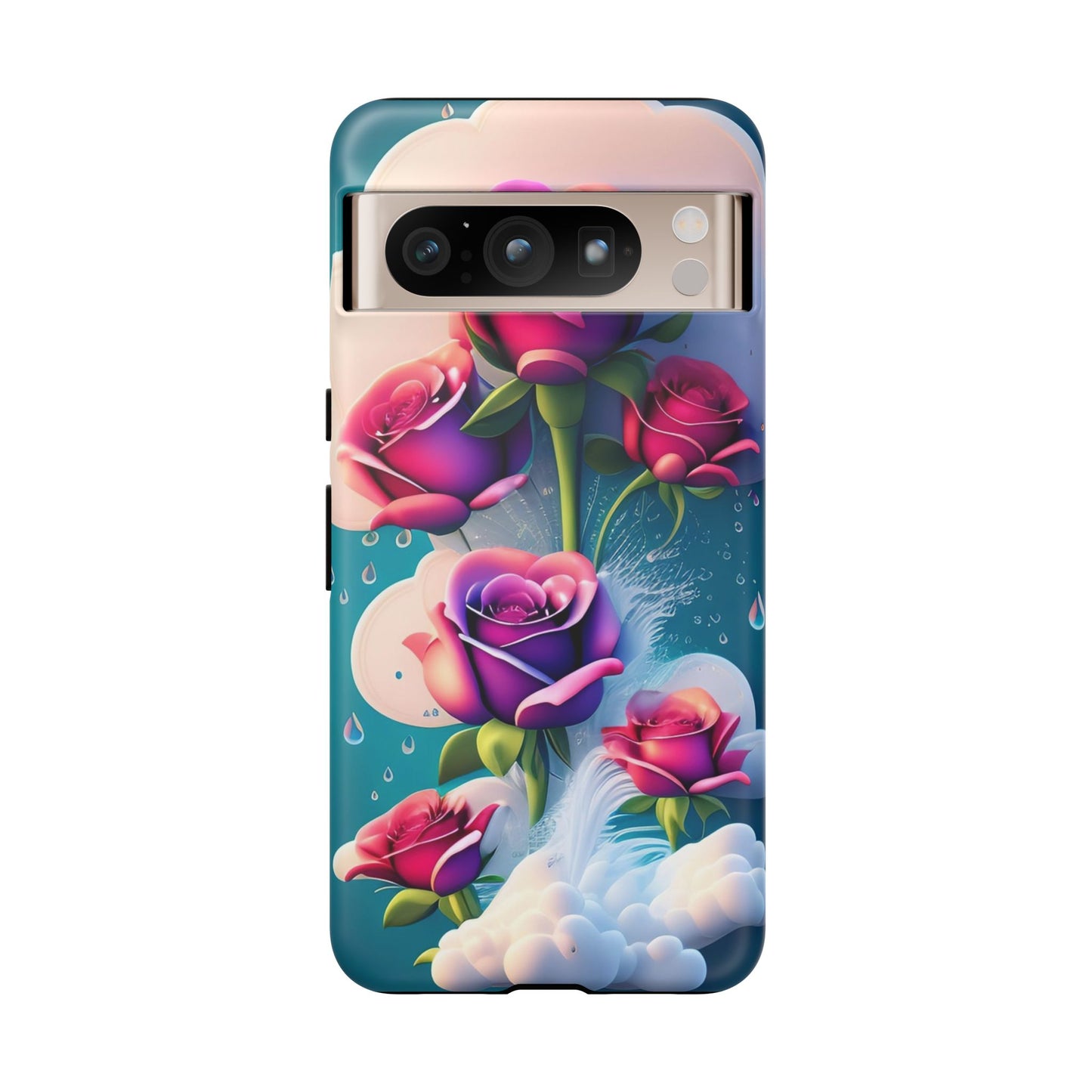 Floral Dream Tough Phone Case — Rose Bouquet Clouds Design