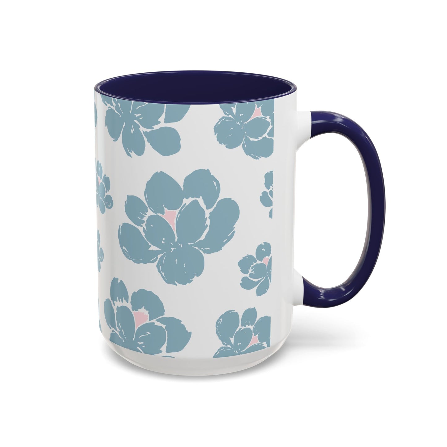 Floral Accent Coffee Mug - Elegant Drinkware, Perfect Gift for Her, Home Decor, Mother's Day, Birthday, Coffee Lovers