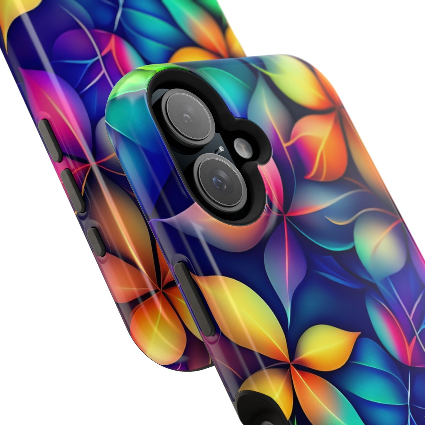 Floral Prism Magnetic Impact-Resistant Phone Case — Colorful Gradient Petal Design