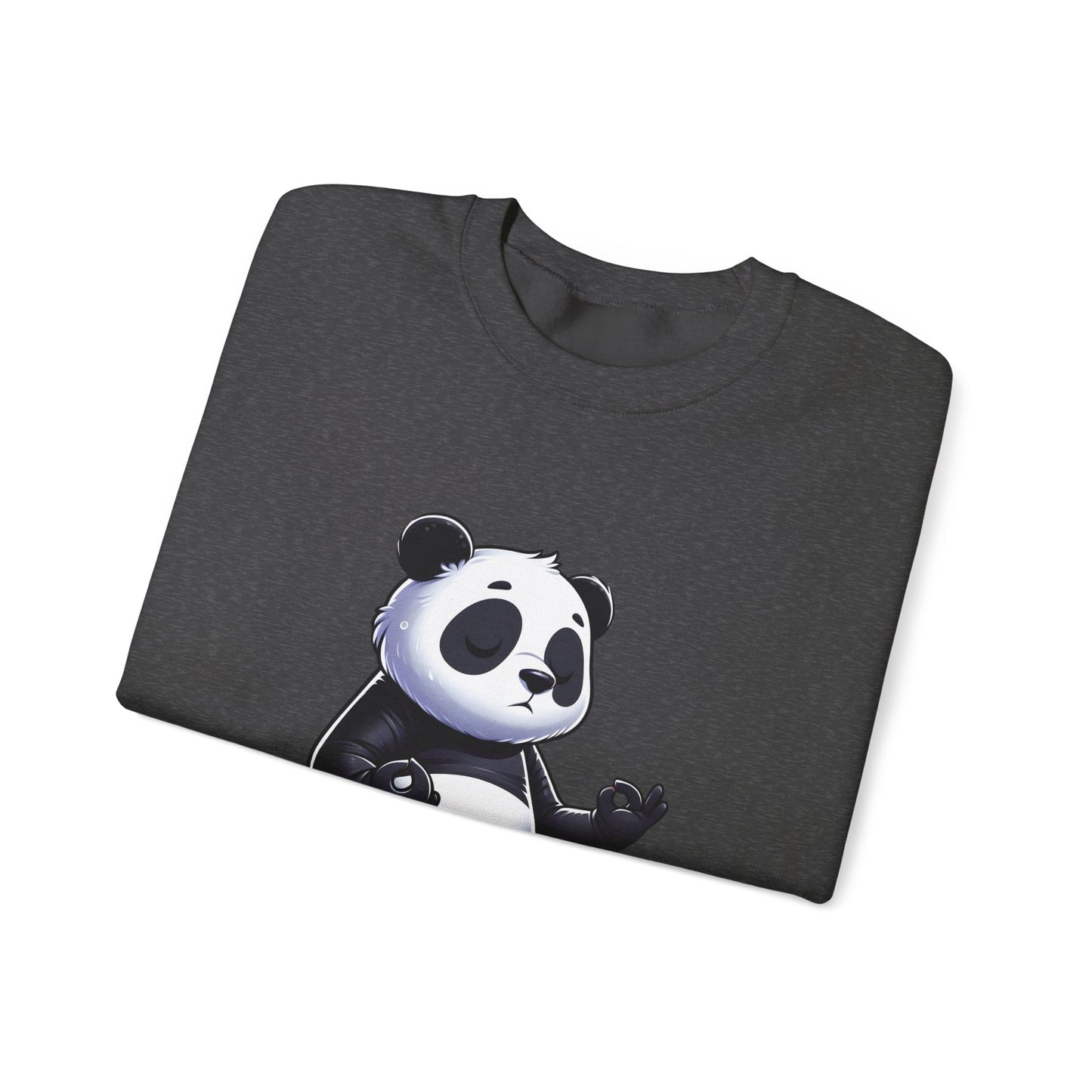 Crewneck Sweatshirt — Meditating Panda Graphic Cozy Pullover