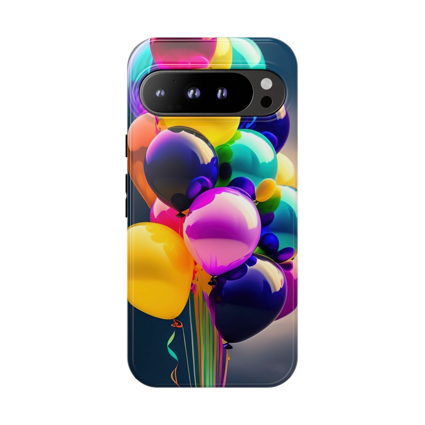 Colorful Balloon Tough Phone Case — Vibrant Party Balloons Protective Cover