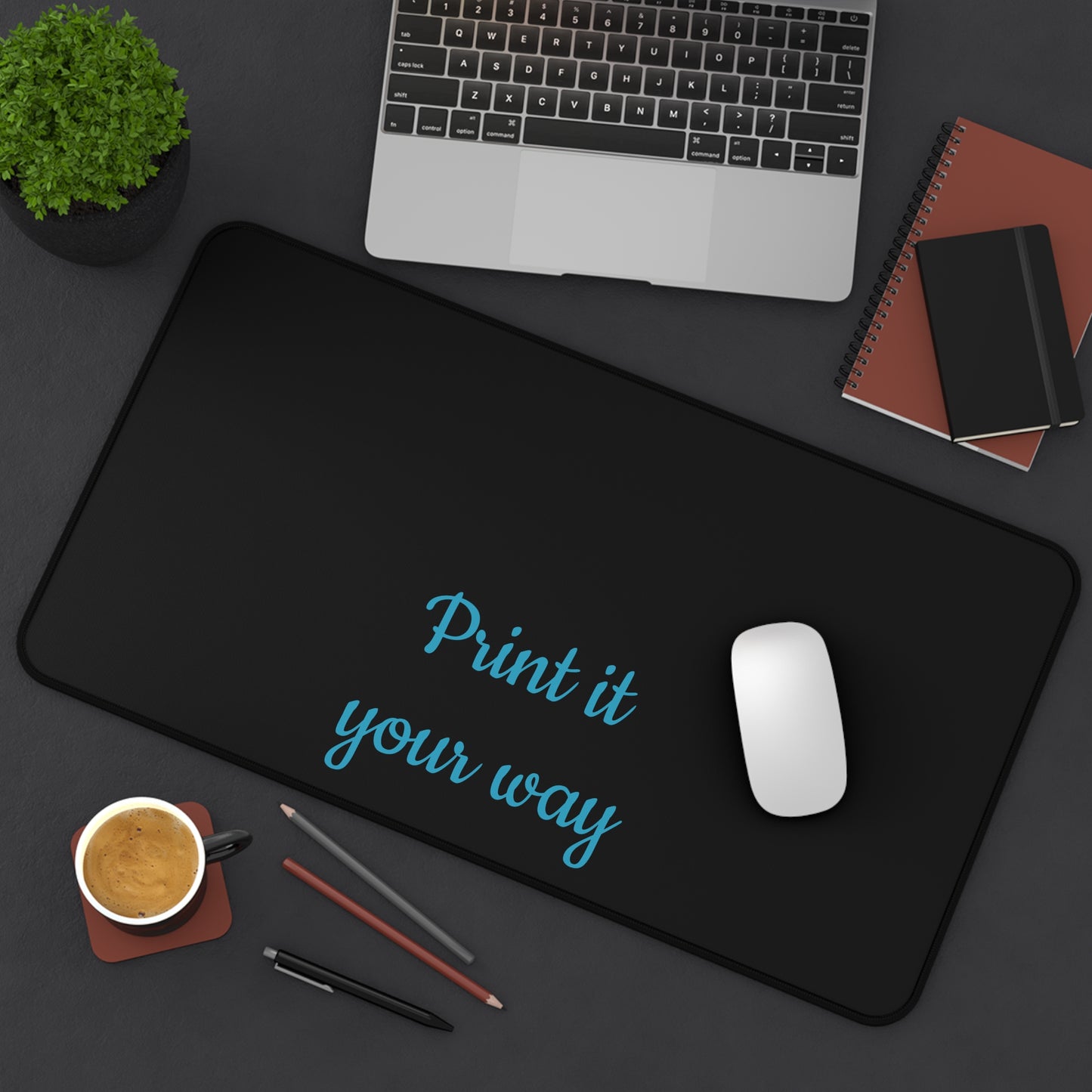 Customizable Desk Mat – "Print it your way" Black Mouse Pad Office Desk Protector